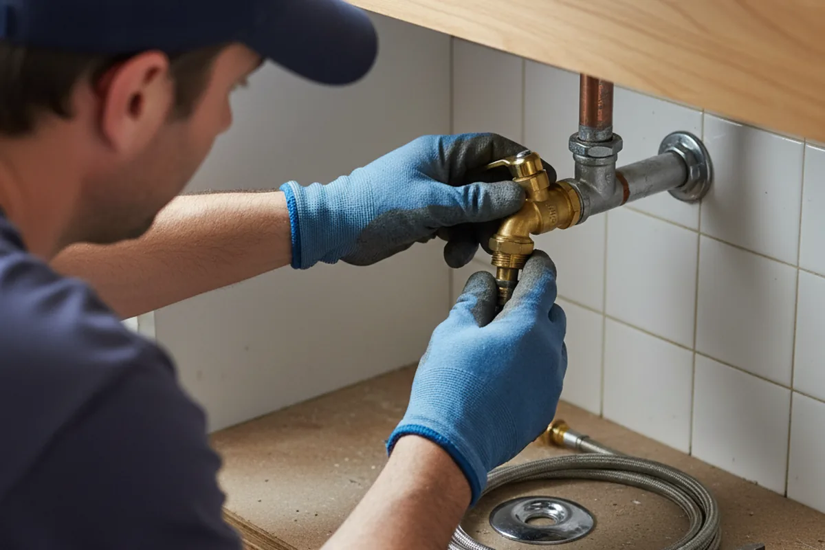 Shutoff valve and fitting work during Faucet and Fixture Repair in San Luis Obispo